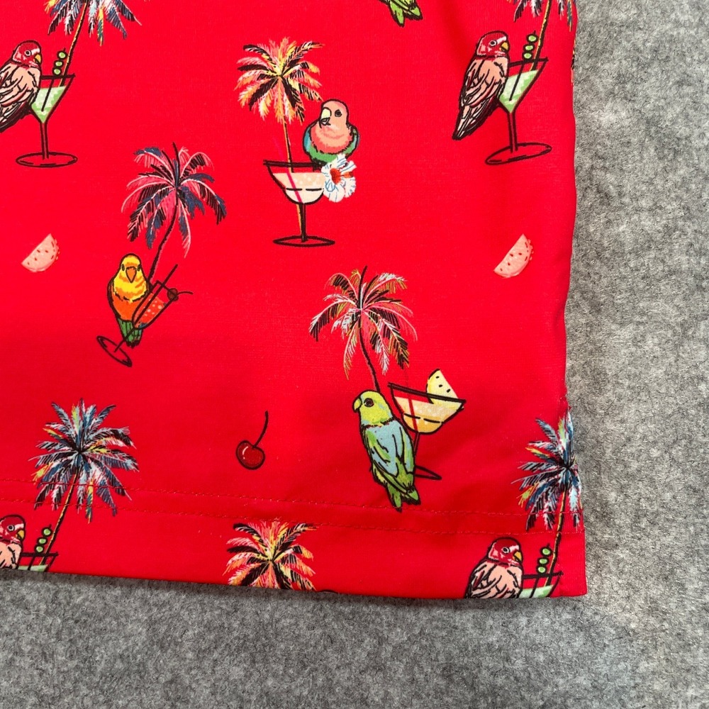 Sunday Swagger Mens Polo Shirt 4XL Red Tropical Print Stretch Short Sleeve Golf - Picture 7 of 14